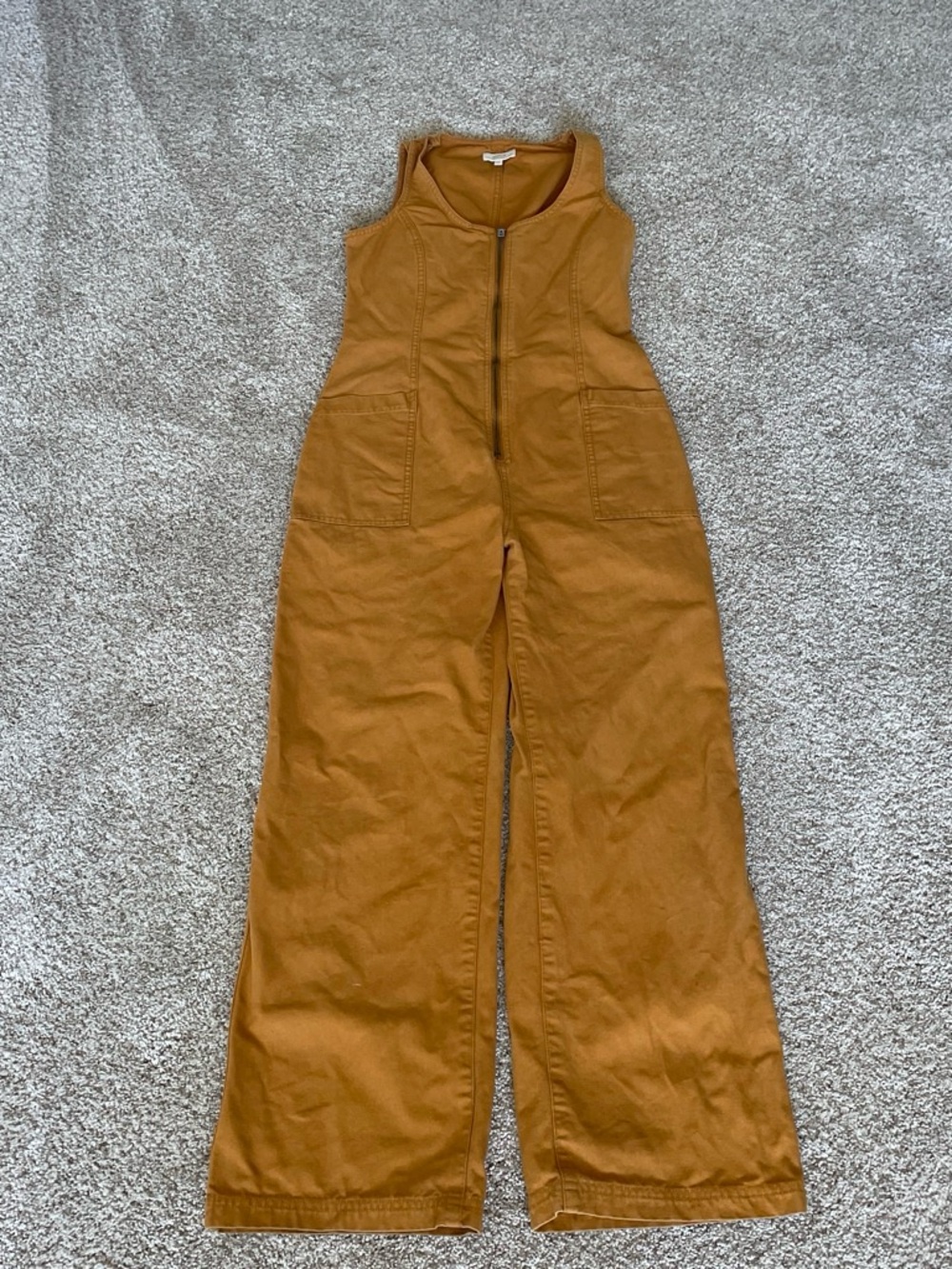 Roark Cotton Utility Jumpsuit in Warm Caramel